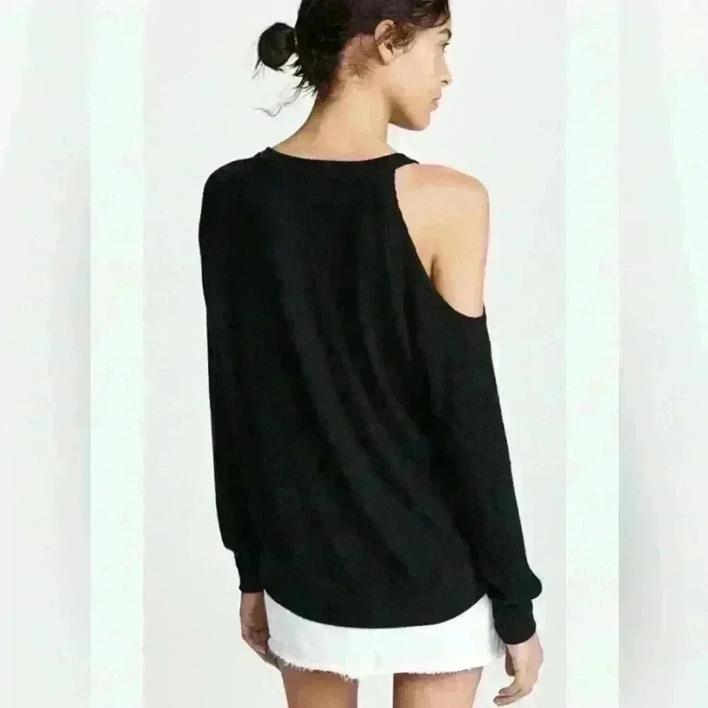 LNA single cold shoulder ribbed top